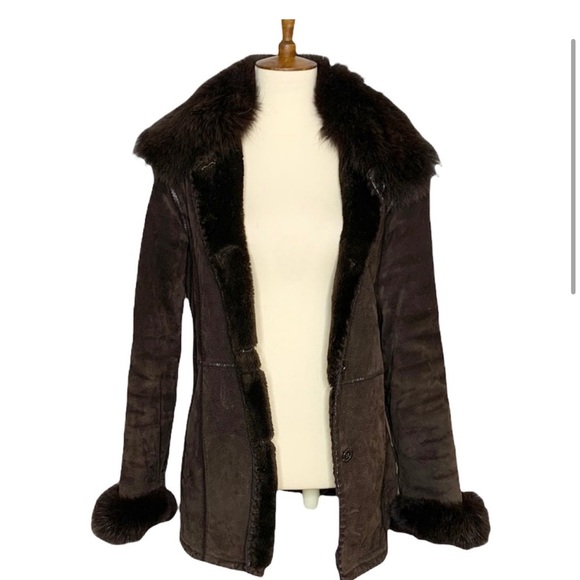 Vintage Marvin Richards fox fur & suede coat, S - Picture 3 of 9